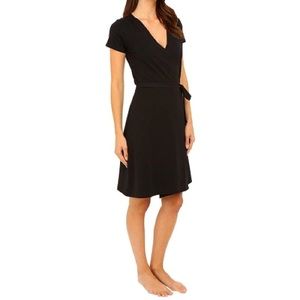 Pact black wrap dress